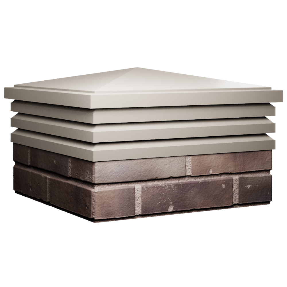 Колпак Zking Бона ХайТек Бежевый на столб 2х2 кирпича (513х513мм) в Красноярске фото