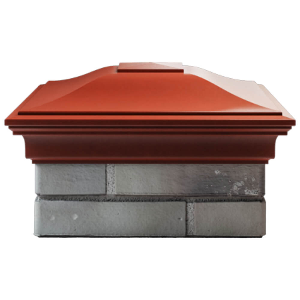 Колпак Zking Монблан Красный на столб 1.5х1.5 кирпича (385х385мм) Красноярск фото