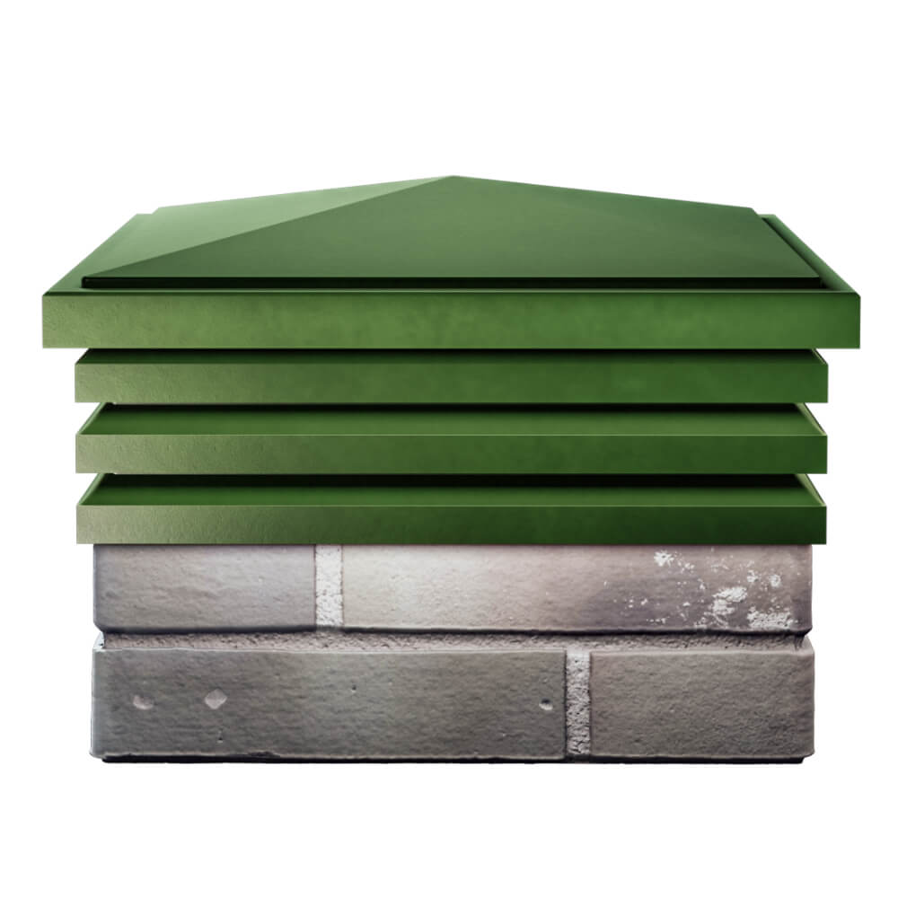 Колпак Zking Бона ХайТек Зеленый на столб 1.5х1.5 кирпича (385х385мм) Красноярск фото