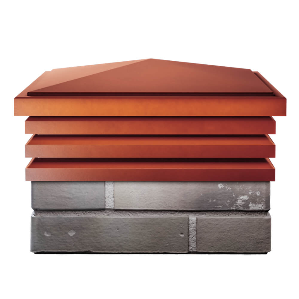 Колпак Zking Бона ХайТек Красный на столб 1.5х1.5 кирпича (385х385мм) Красноярск фото