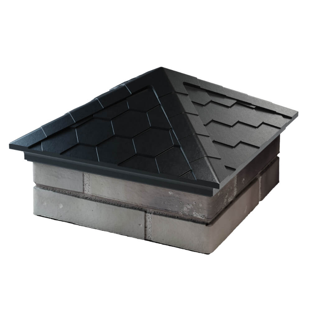 Колпак Zking Эверест Черный на столб 1.5х1.5 кирпича (390х390мм) в Красноярске фото