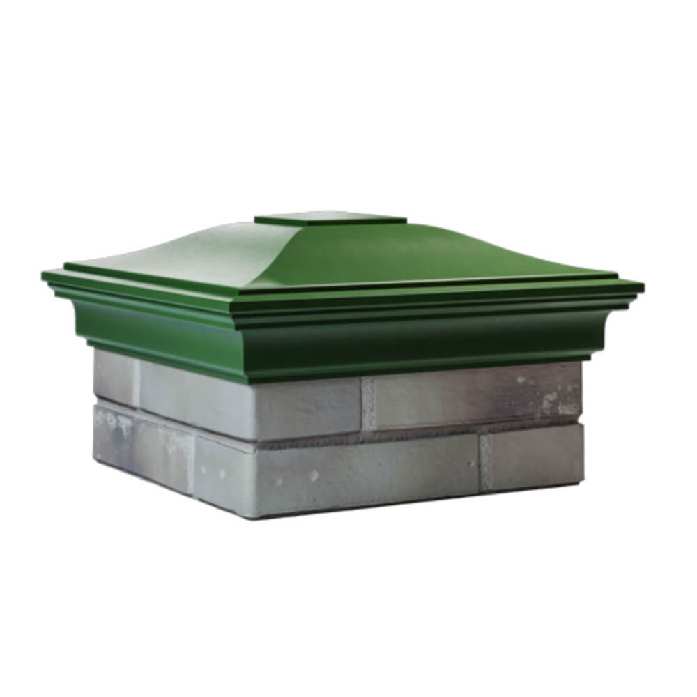 Колпак Zking Монблан Зеленый на столб 1.5х1.5 еврокирпича 0.7НФ (355х355мм) в Красноярске фото