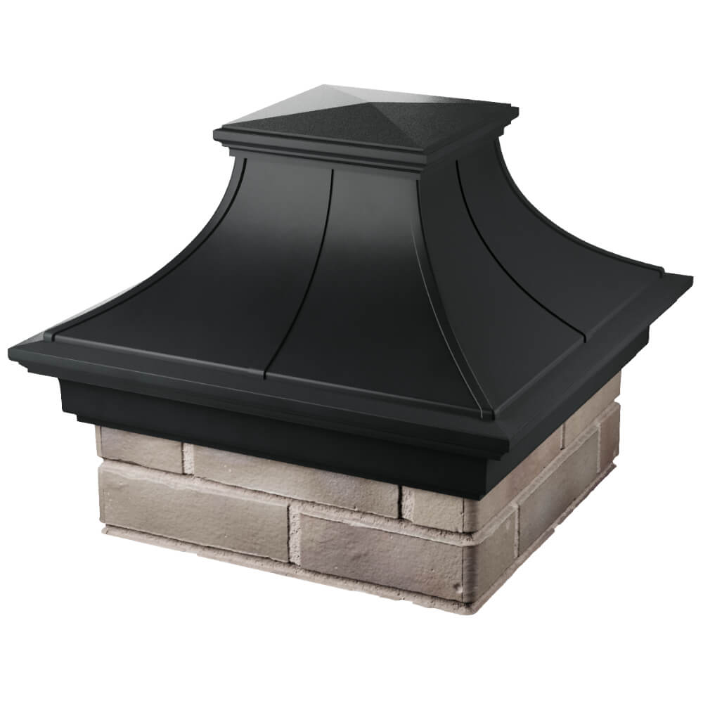 Колпак Zking Монблан Премиум Черный на столб 1.5х1.5 кирпича (385х385мм) в Красноярске фото