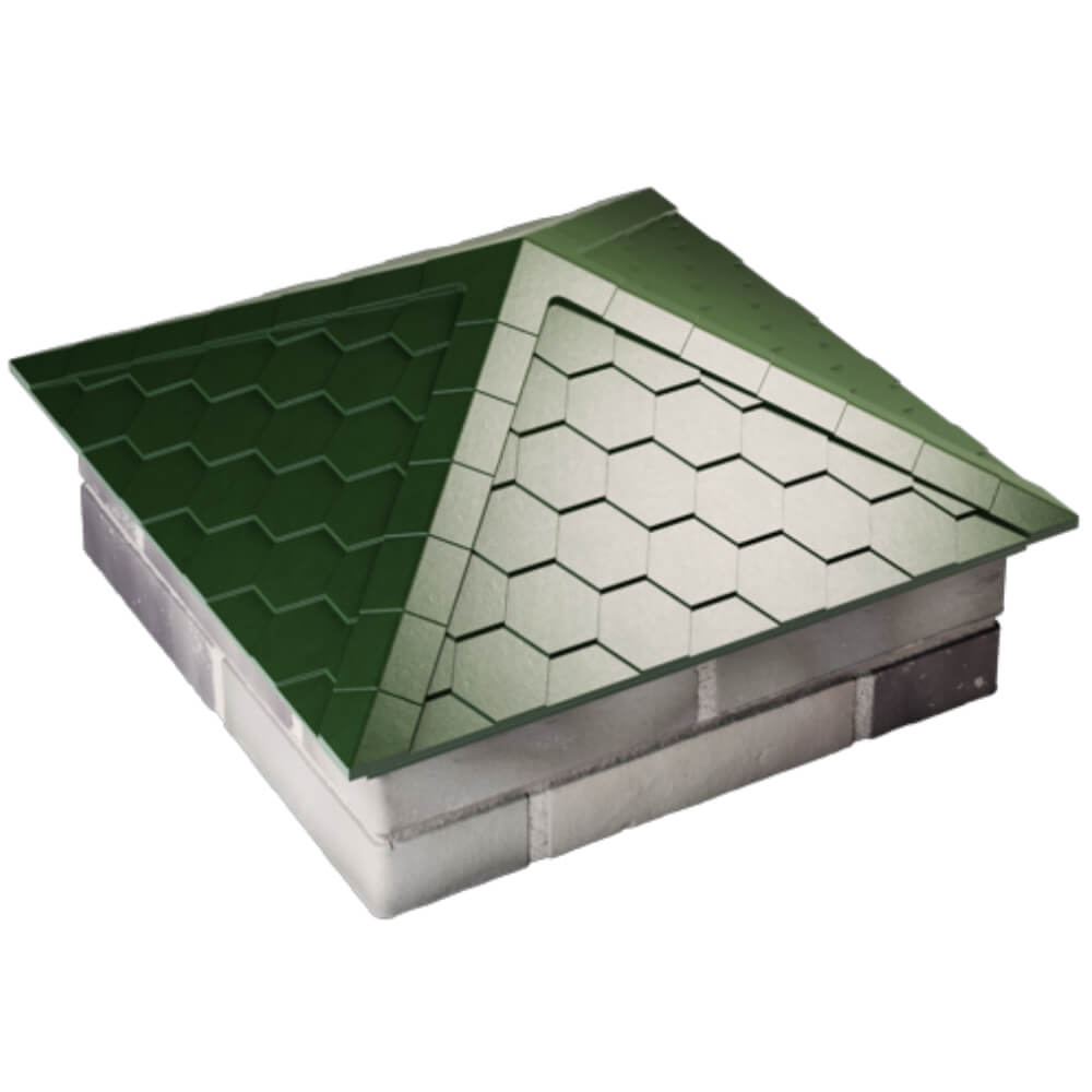 Колпак Zking Эверест Зеленый на столб 2х2 кирпича (535х535мм) Красноярск фото