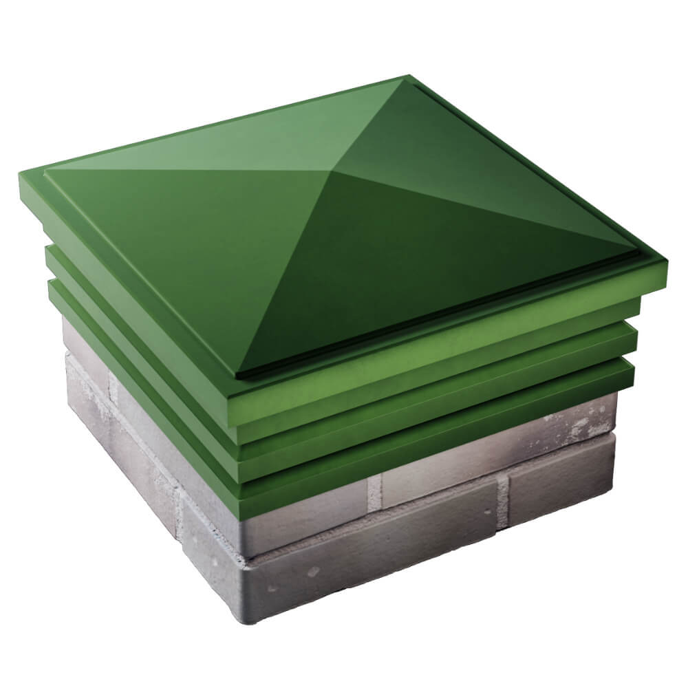 Колпак Zking Бона ХайТек Зеленый на столб 1.5х1.5 кирпича (385х385мм) в Красноярске фото