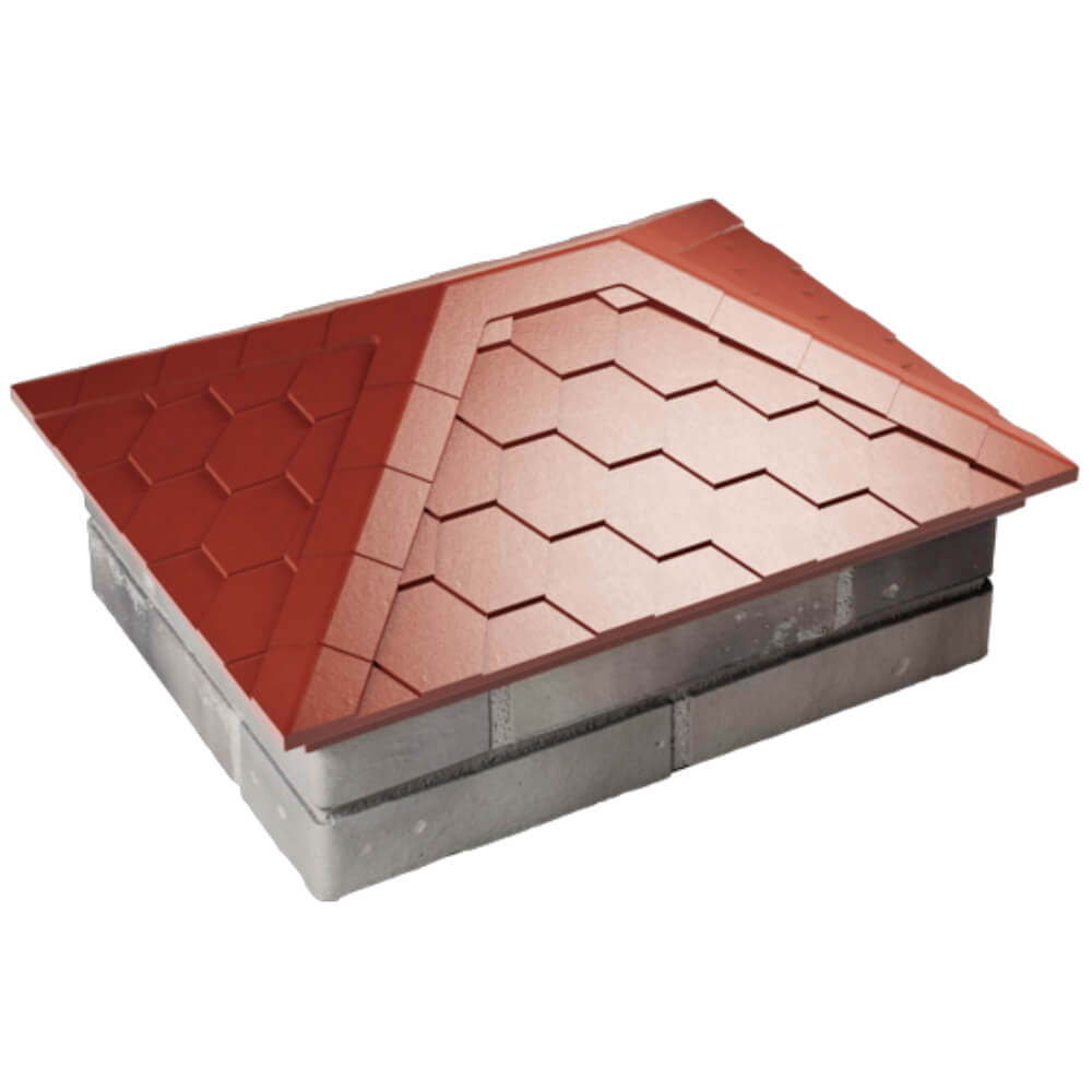 Колпак Zking Эверест Красный на столб 2х1.5 кирпича (520х390мм) Красноярск фото