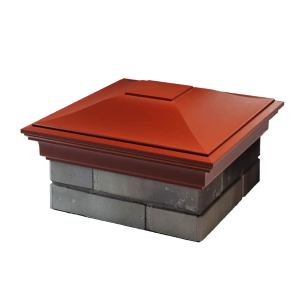 Колпак Zking Монблан Красный на столб 1.5х1.5 еврокирпича 0.7НФ (355х355мм) в Красноярске фото