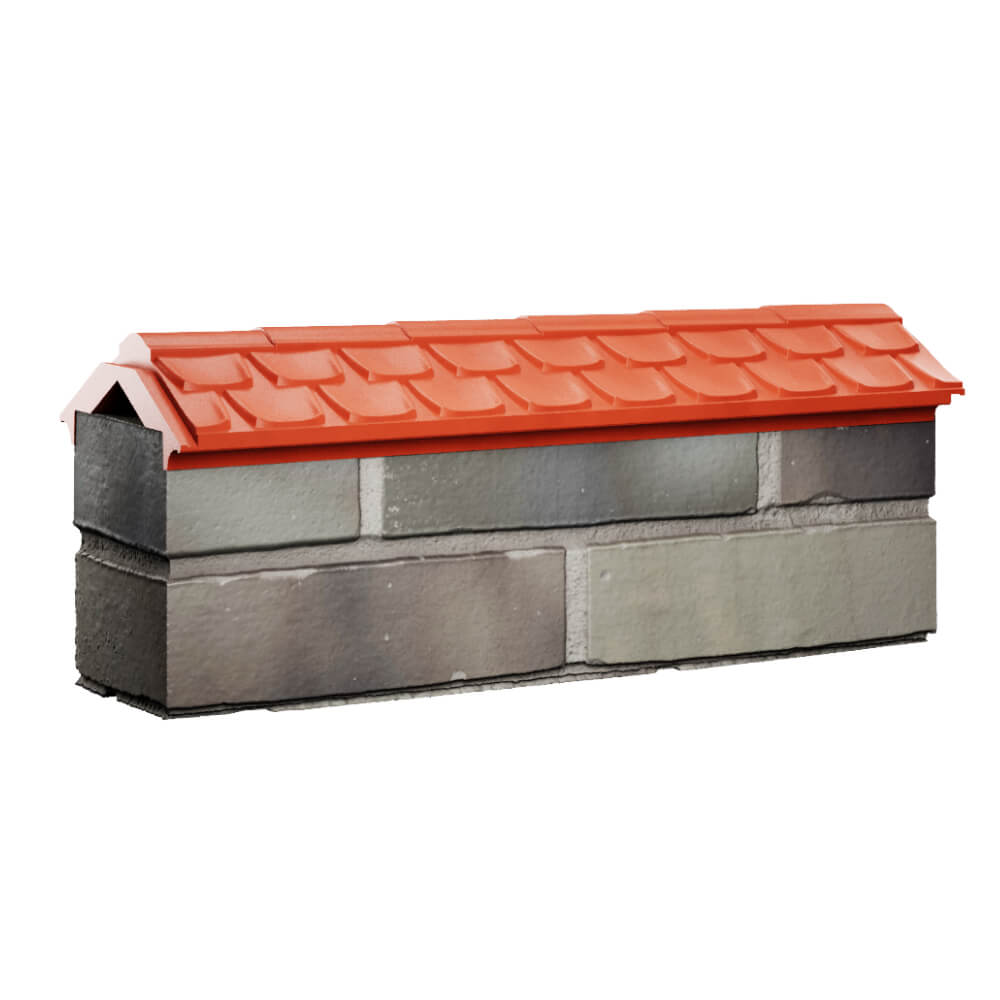 Парапет Zking Эльбрус Красный с посадкой на 0.5 кирпича (130мм) Красноярск фото