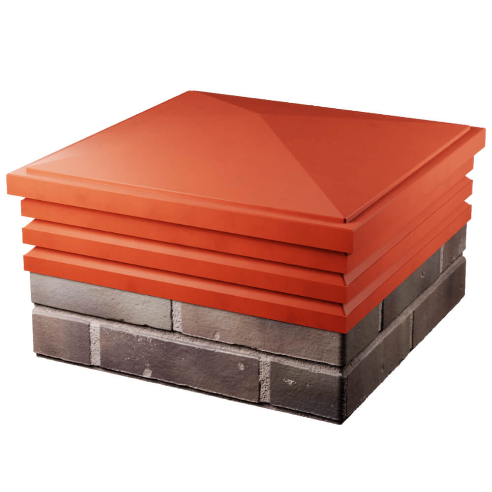 Колпак Zking Бона ХайТек Красный на столб 2х2 кирпича (513х513мм) в Красноярске фото