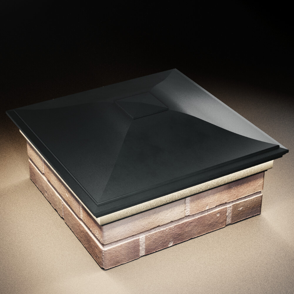 Колпак Zking Монблан Черный на столб 2х2 кирпича (515х515мм) c подсветкой в Красноярске фото