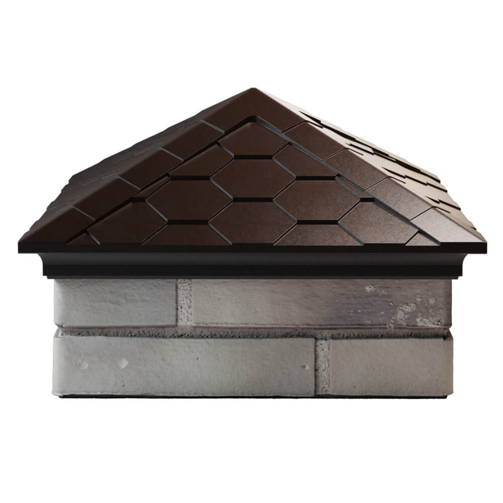 Колпак Zking Эверест Коричневый на столб 1.5х1.5 кирпича (390х390мм) Красноярск фото