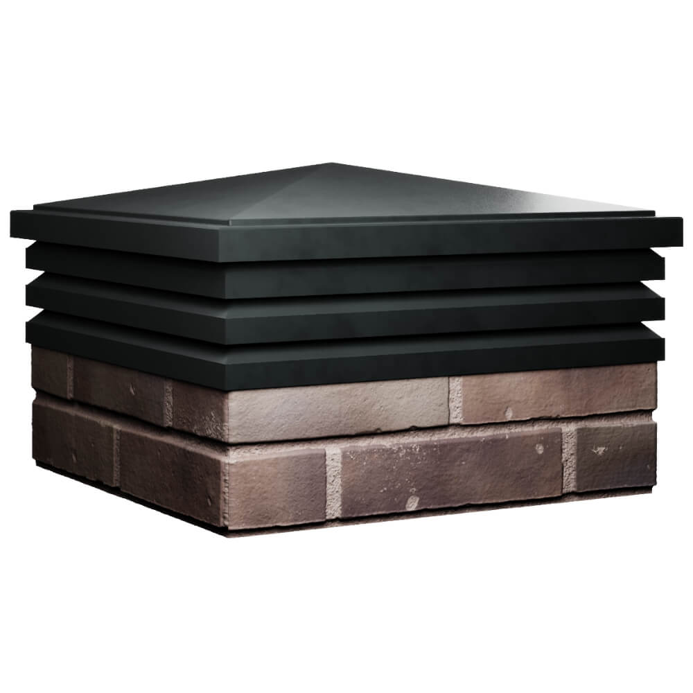 Колпак Zking Бона ХайТек Черный на столб 2х2 кирпича (513х513мм) в Красноярске фото