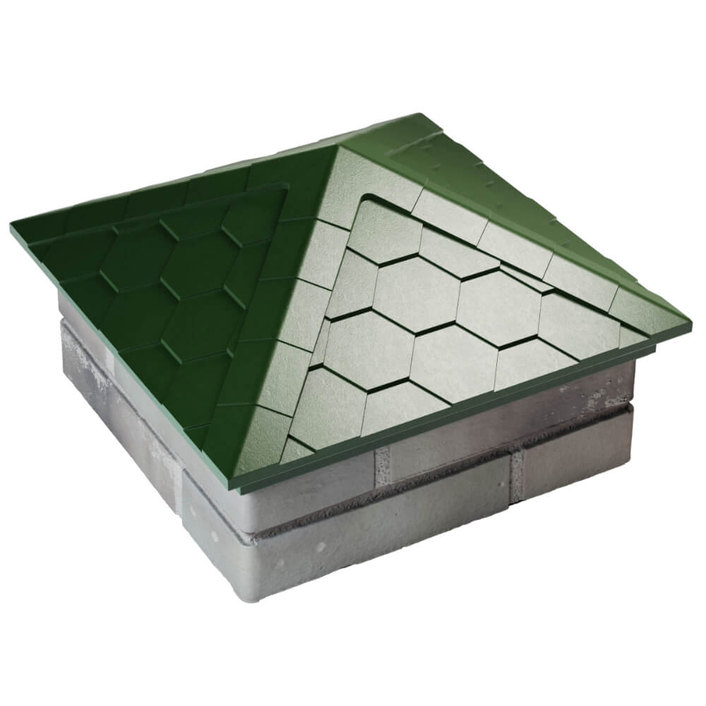 Колпак Zking Эверест Зеленый на столб 1.5х1.5 кирпича (390х390мм) в Красноярске фото