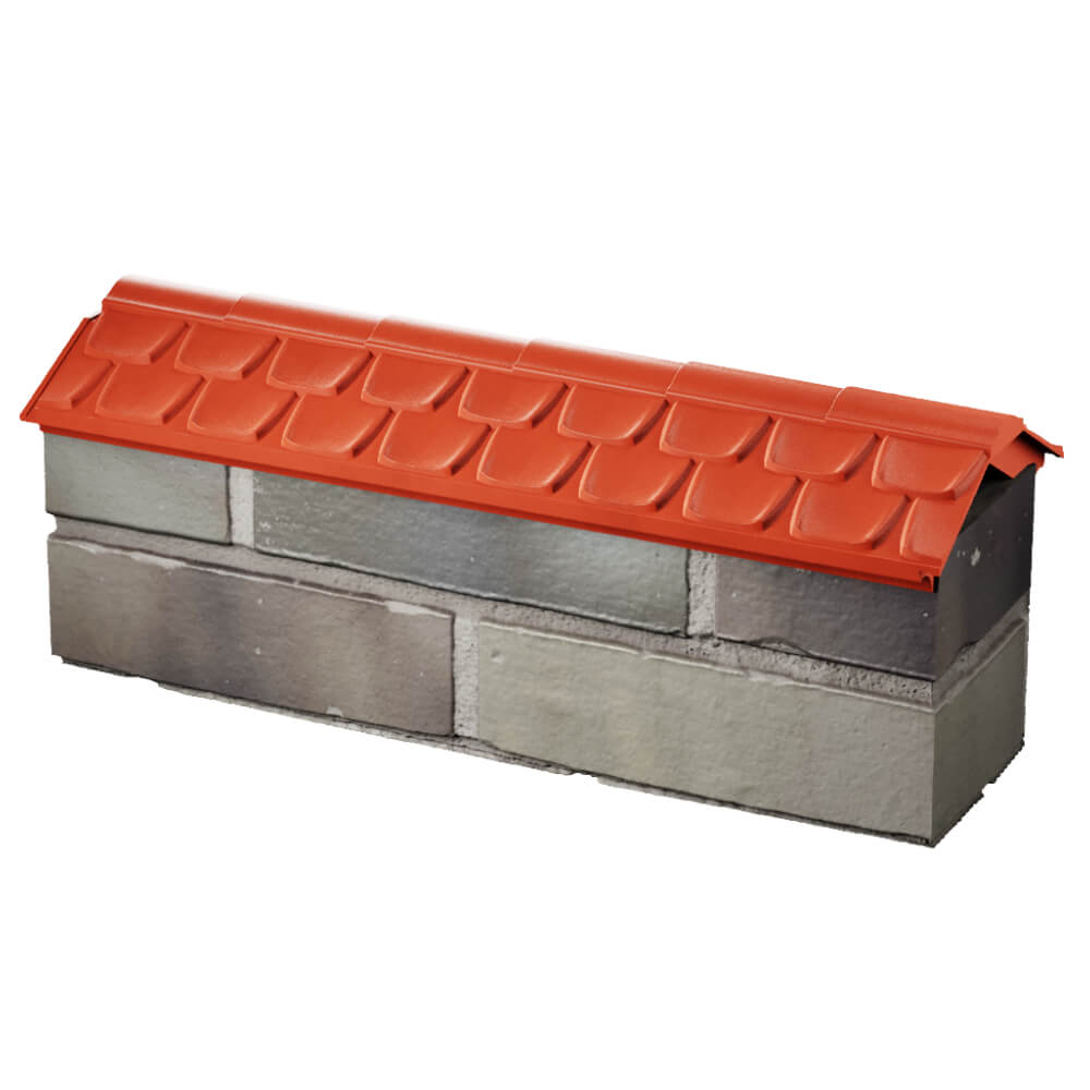 Парапет Zking Эльбрус Красный с посадкой на 0.5 кирпича (130мм) в Красноярске фото