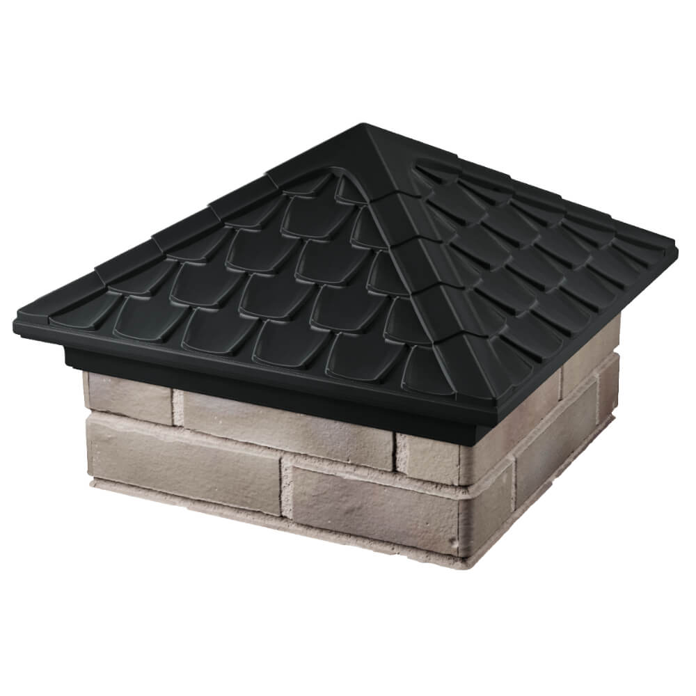 Колпак Zking Эльбрус Черный на столб 1.5х1.5 кирпича (385х385мм) в Красноярске фото