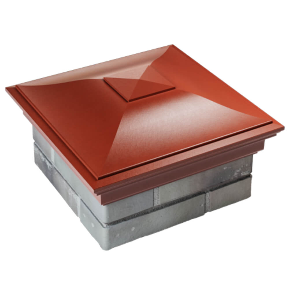 Колпак Zking Монблан Красный на столб 1.5х1.5 кирпича (385х385мм) в Красноярске фото