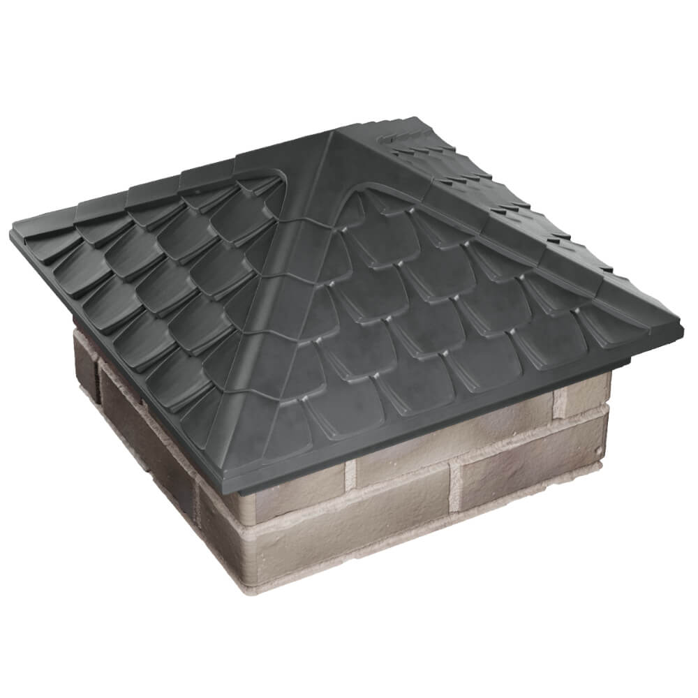 Колпак Zking Эльбрус Серый на столб 1.5х1.5 кирпича (385х385мм) в Красноярске фото