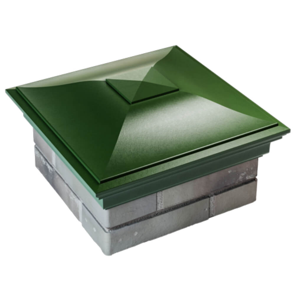 Колпак Zking Монблан Зеленый на столб 1.5х1.5 кирпича (385х385мм) в Красноярске фото