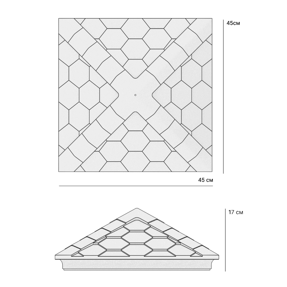 Колпак Zking Эверест Бежевый на столб 1.5х1.5 кирпича (390х390мм) в Красноярске фото