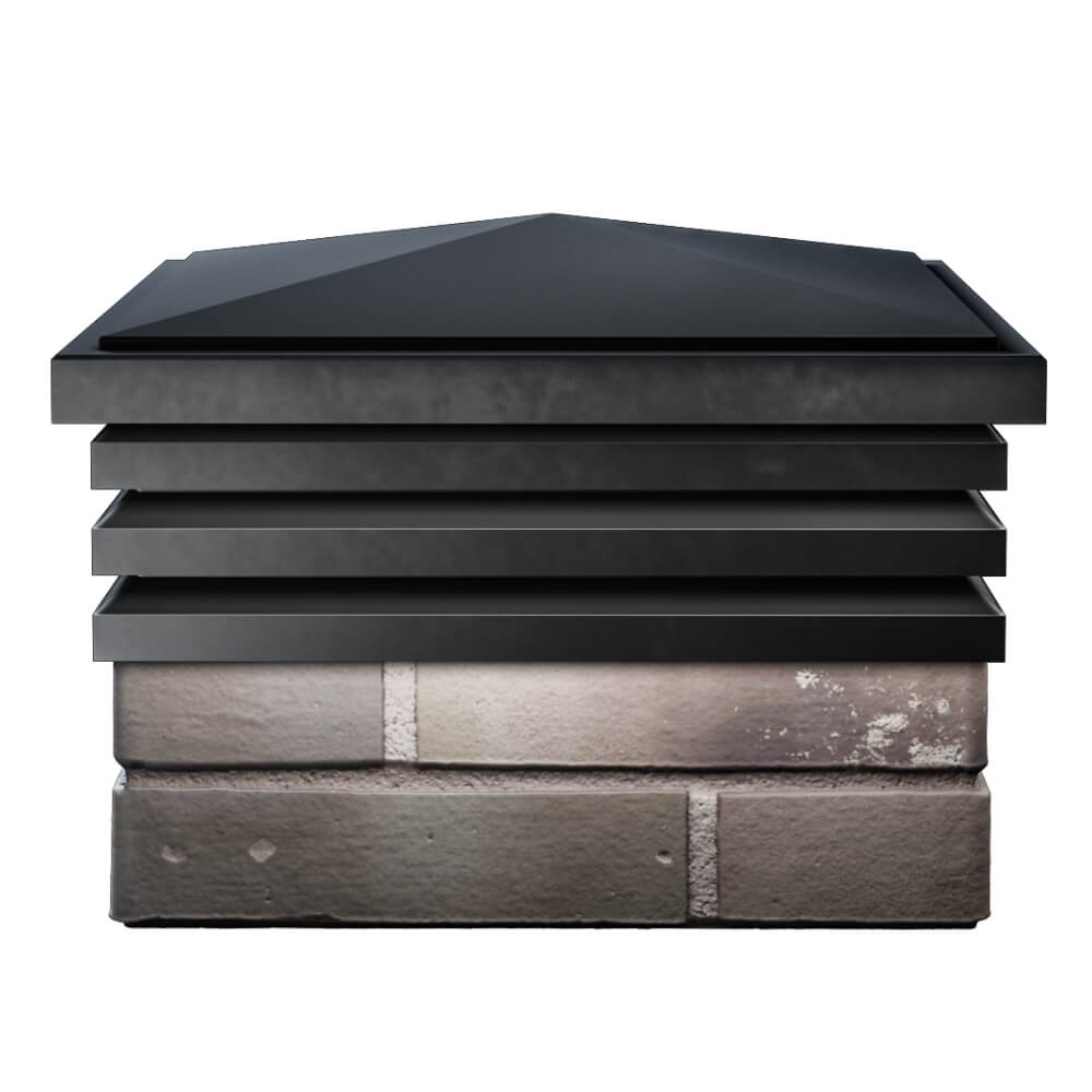 Колпак Zking Бона ХайТек Черный на столб 1.5х1.5 кирпича (385х385мм) Красноярск фото