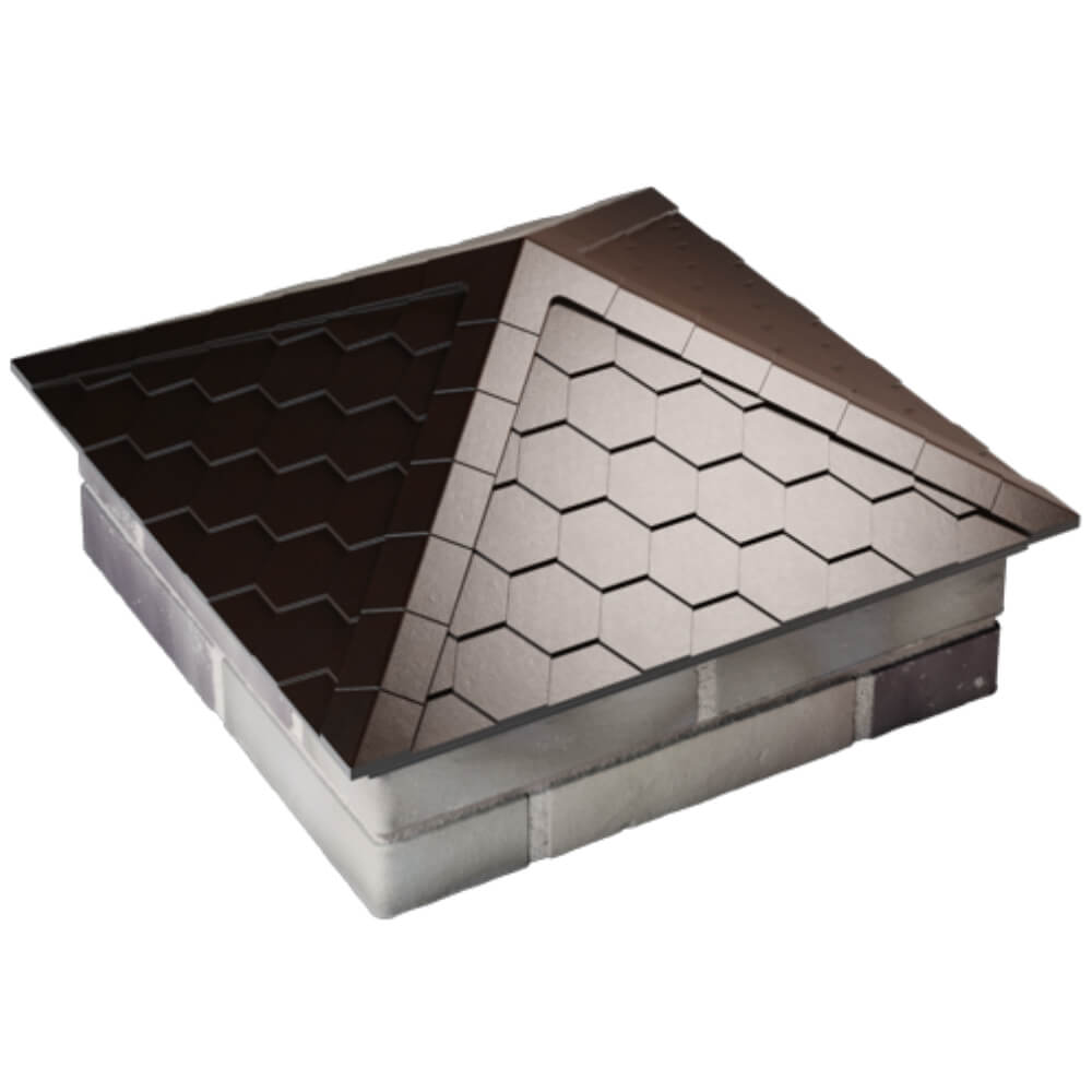 Колпак Zking Эверест Коричневый на столб 2х2 кирпича (535х535мм) Красноярск фото