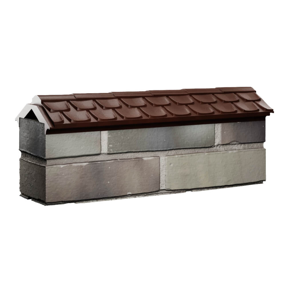 Парапет Zking Эльбрус Коричневый с посадкой на 0.5 кирпича (130мм) Красноярск фото