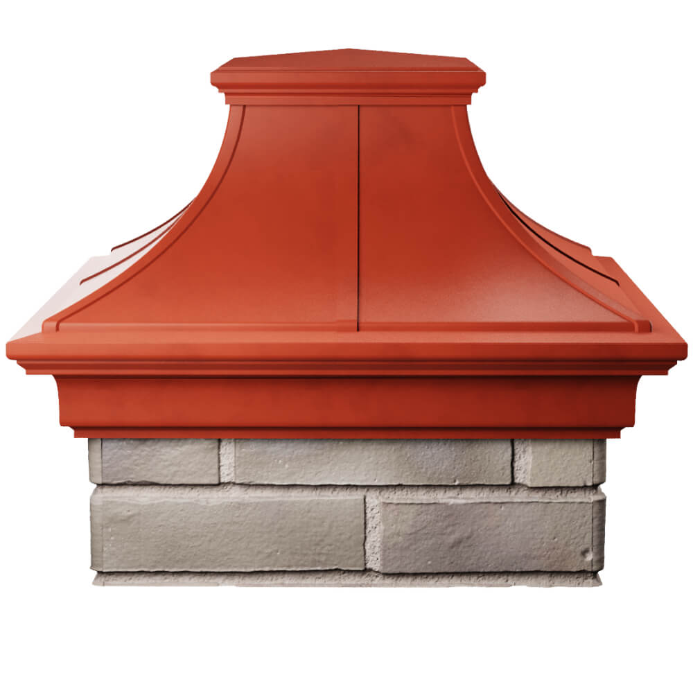 Колпак Zking Монблан Премиум Красный на столб 1.5х1.5 кирпича (385х385мм) Красноярск фото