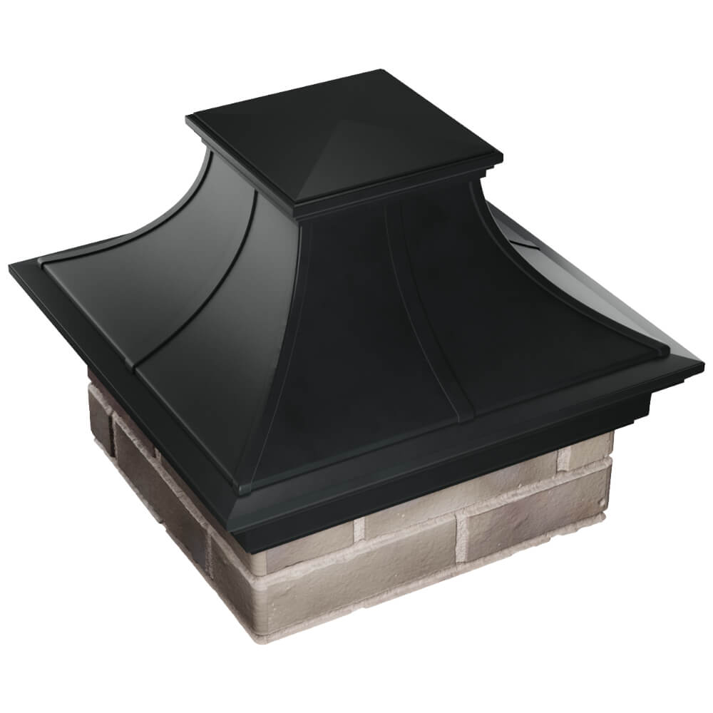 Колпак Zking Монблан Премиум Черный на столб 1.5х1.5 кирпича (385х385мм) в Красноярске фото