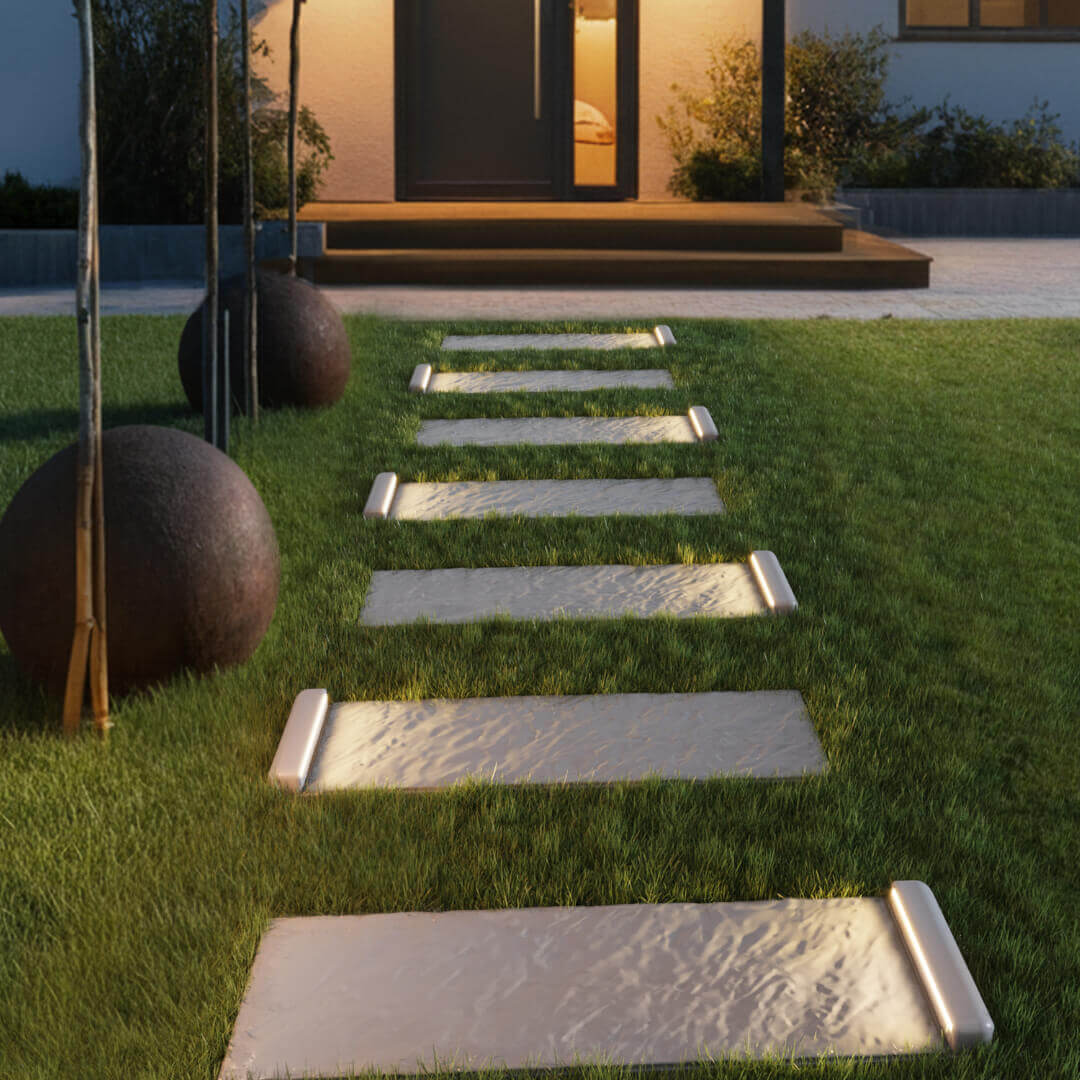 LED Светильник для шаговой плиты STONE Светлая Галька 330х75х98мм в Красноярске фото