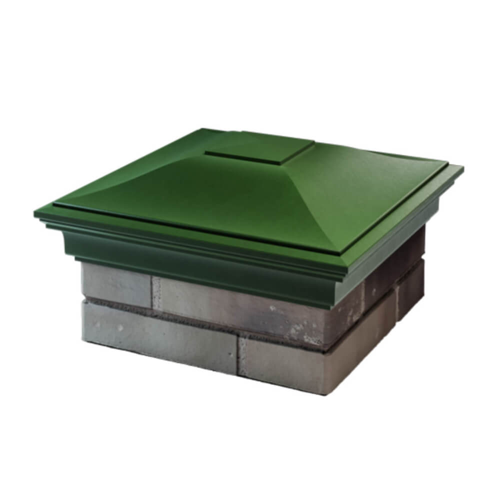 Колпак Zking Монблан Зеленый на столб 1.5х1.5 еврокирпича 0.7НФ (355х355мм) в Красноярске фото