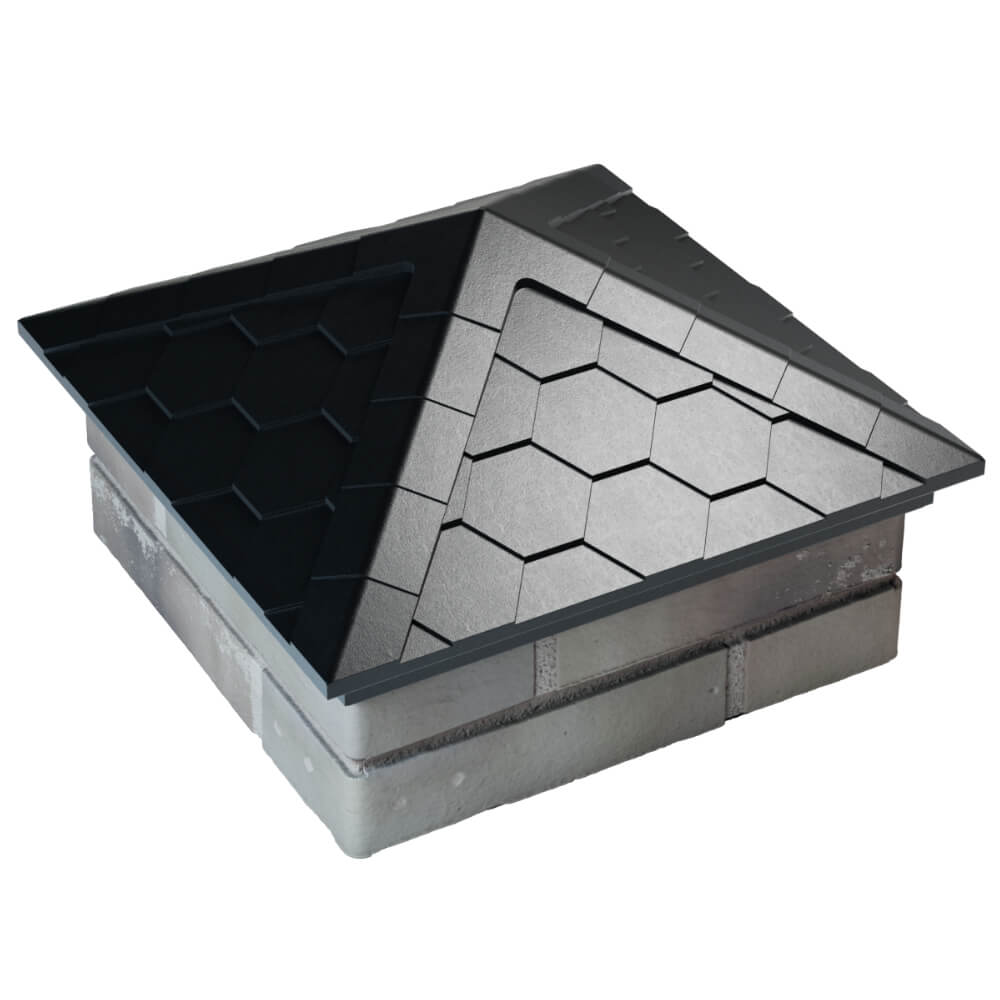 Колпак Zking Эверест Черный на столб 1.5х1.5 кирпича (390х390мм) в Красноярске фото