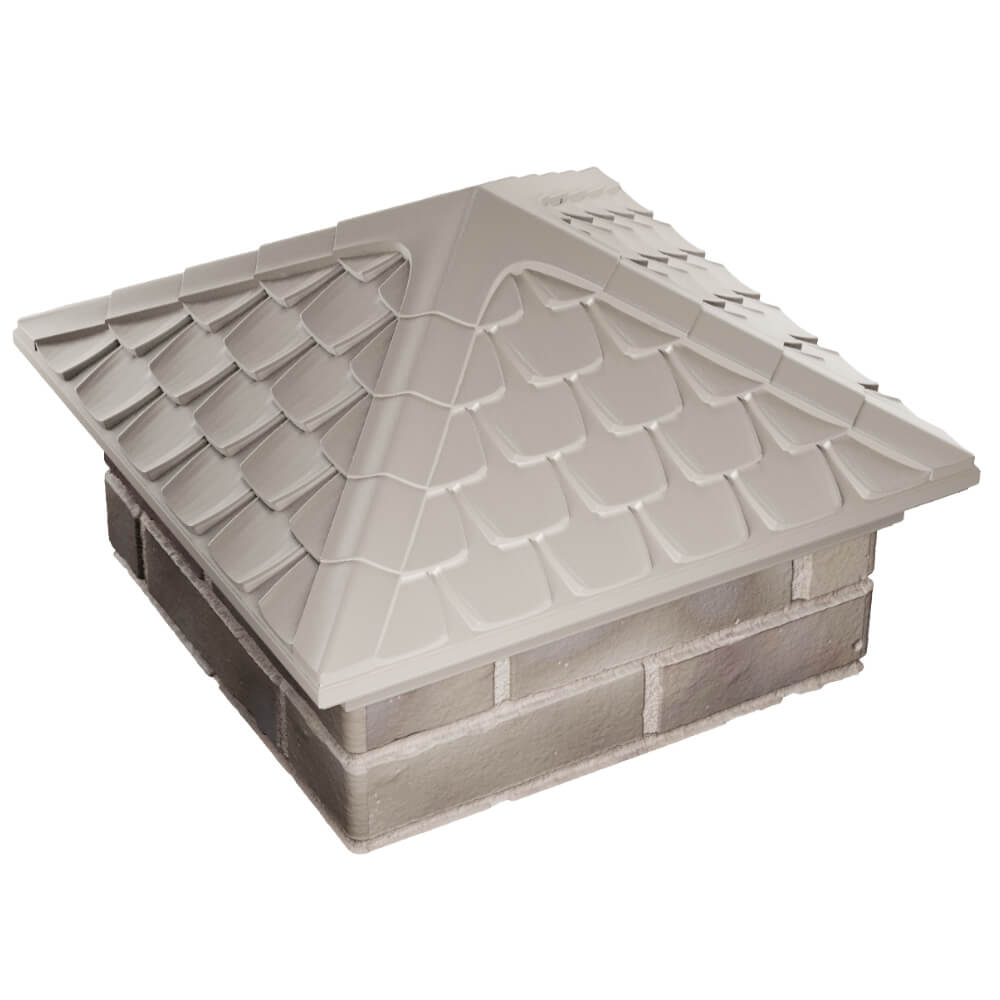 Колпак Zking Эльбрус Бежевый на столб 1.5х1.5 кирпича (385х385мм) в Красноярске фото