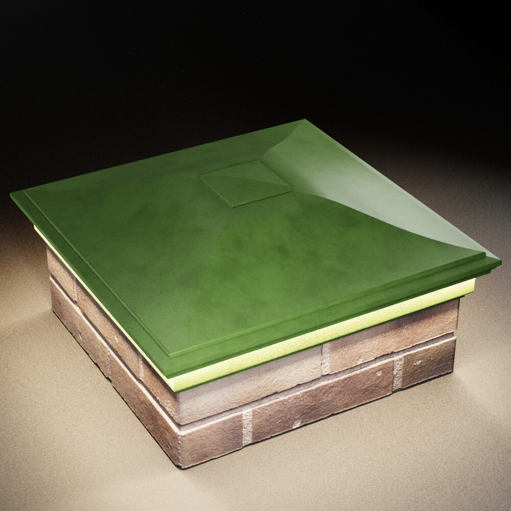 Колпак Zking Монблан Зеленый на столб 2х2 кирпича (515х515мм) c подсветкой в Красноярске фото