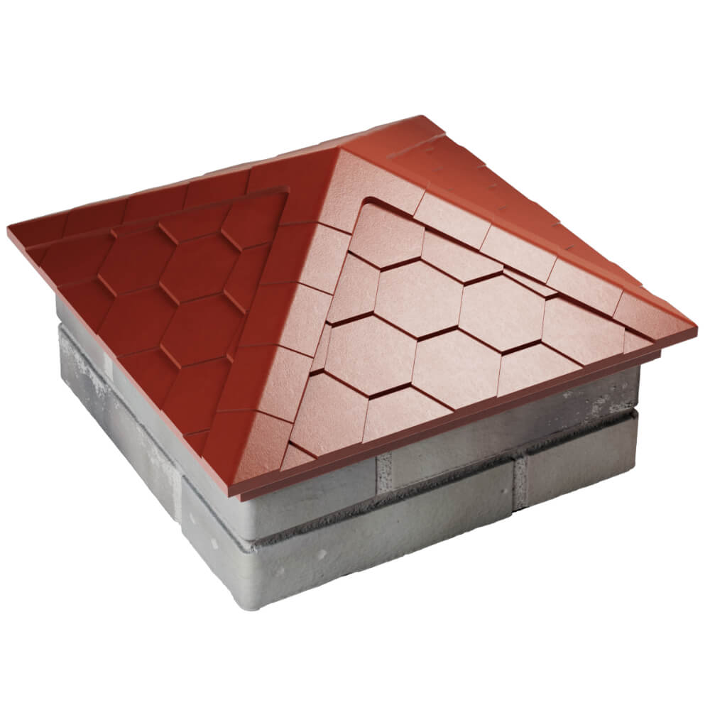 Колпак Zking Эверест Красный на столб 1.5х1.5 кирпича (390х390мм) в Красноярске фото