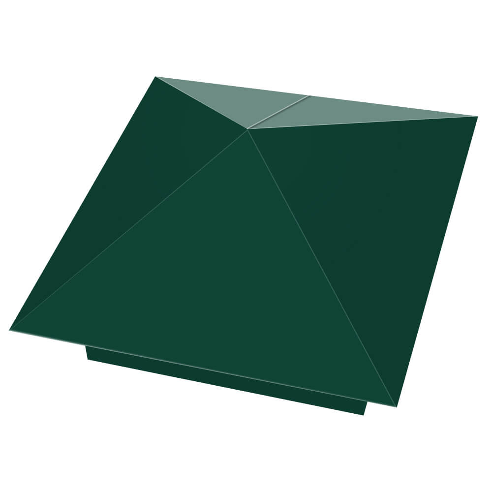 Колпак металлический 390х390мм RAL6005 Зеленый Мох заборный Красноярск фото