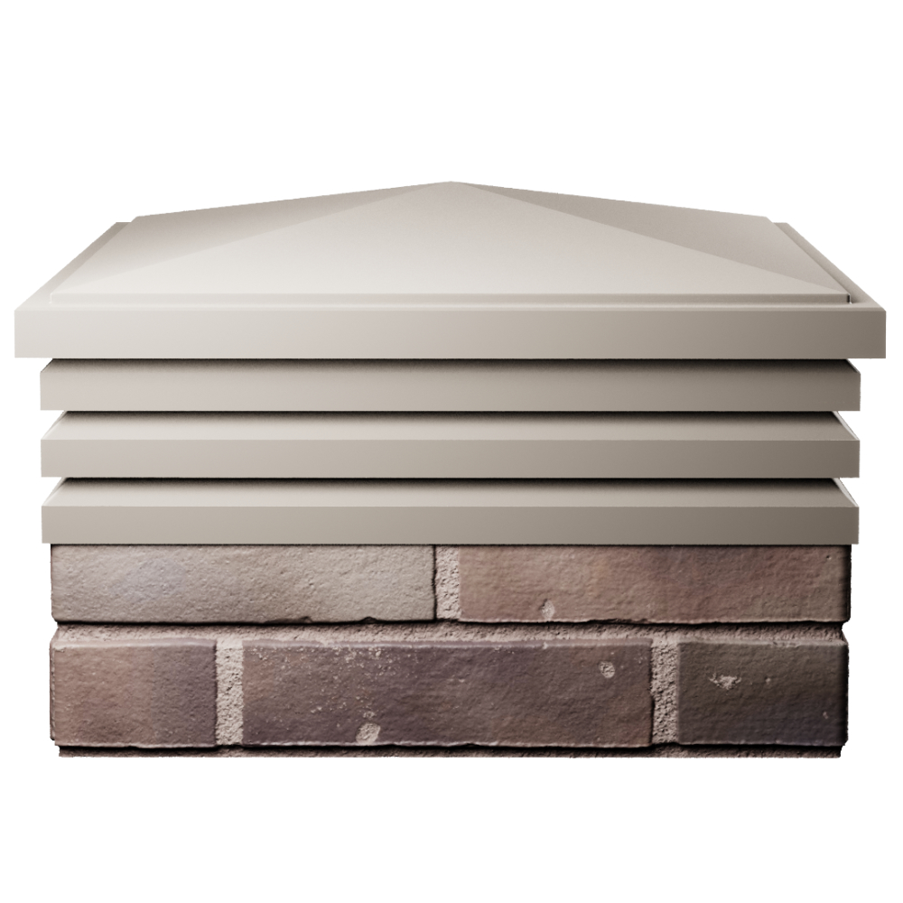 Колпак Zking Бона ХайТек Бежевый на столб 2х2 кирпича (513х513мм) Красноярск фото