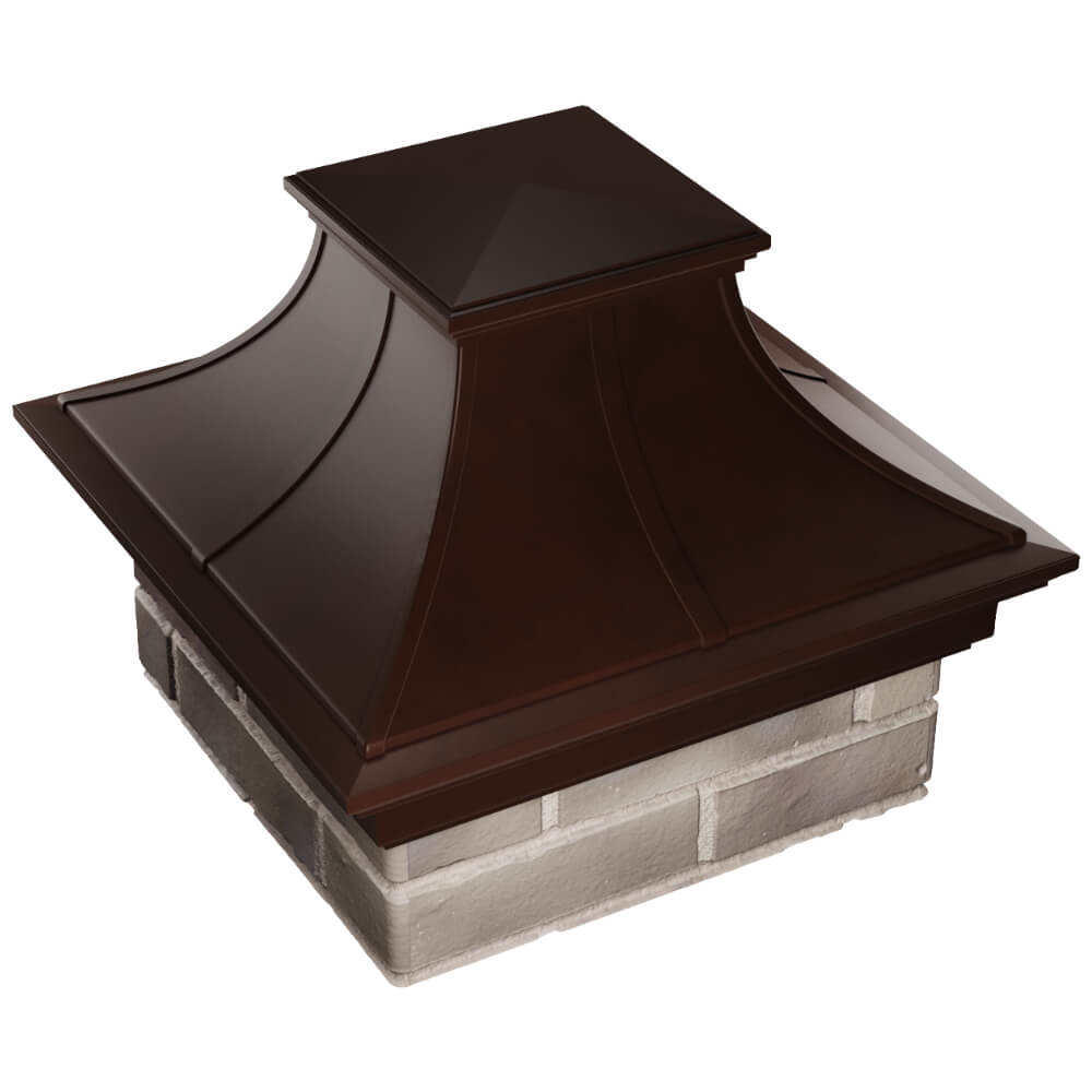 Колпак Zking Монблан Премиум Коричневый на столб 1.5х1.5 кирпича (385х385мм) в Красноярске фото