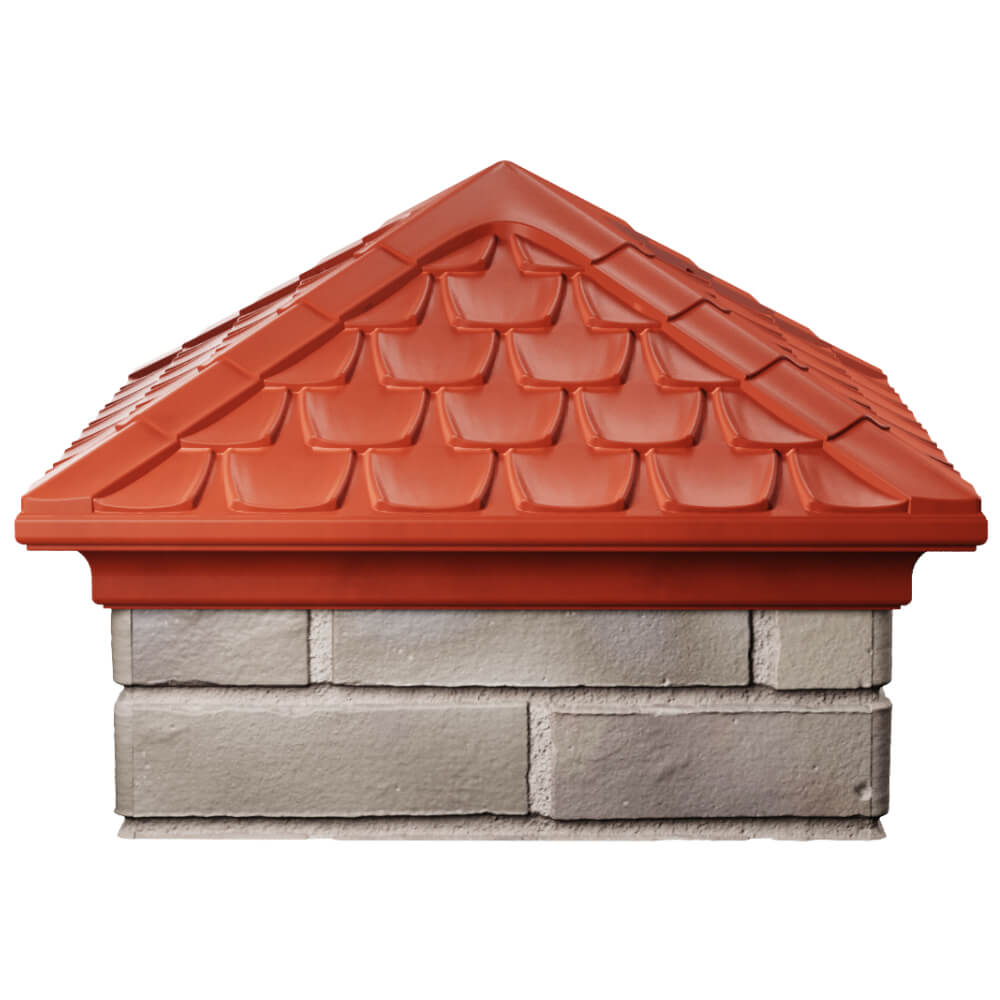 Колпак Zking Эльбрус Красный на столб 1.5х1.5 кирпича (385х385мм) Красноярск фото