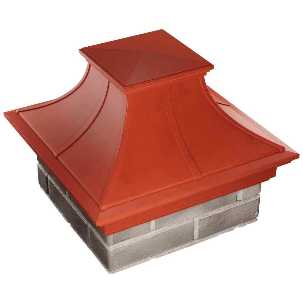 Колпак Zking Монблан Премиум Красный на столб 1.5х1.5 кирпича (385х385мм) в Красноярске фото
