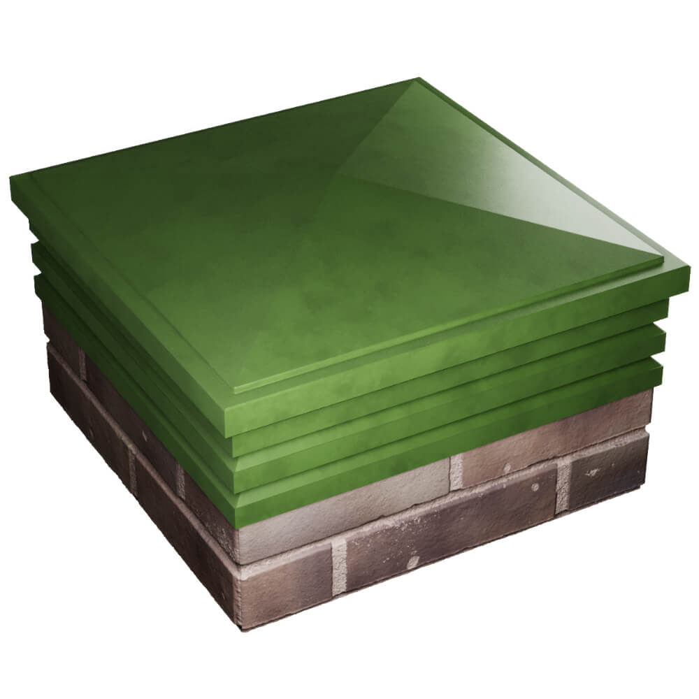 Колпак Zking Бона ХайТек Зеленый на столб 2х2 кирпича (513х513мм) в Красноярске фото