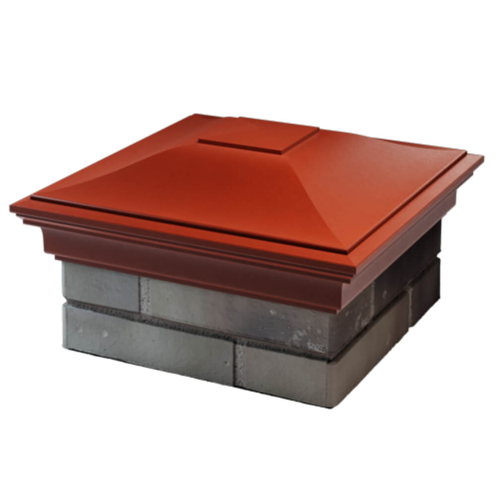 Колпак Zking Монблан Красный на столб 1.5х1.5 кирпича (385х385мм) в Красноярске фото