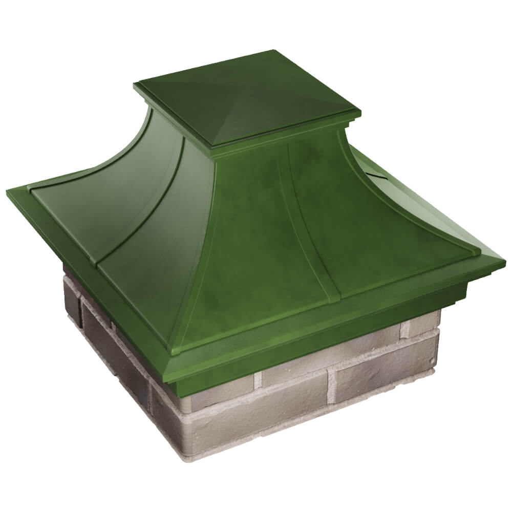 Колпак Zking Монблан Премиум Зеленый на столб 1.5х1.5 кирпича (385х385мм) в Красноярске фото