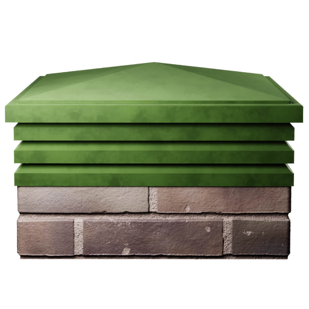 Колпак Zking Бона ХайТек Зеленый на столб 2х2 кирпича (513х513мм) Красноярск фото