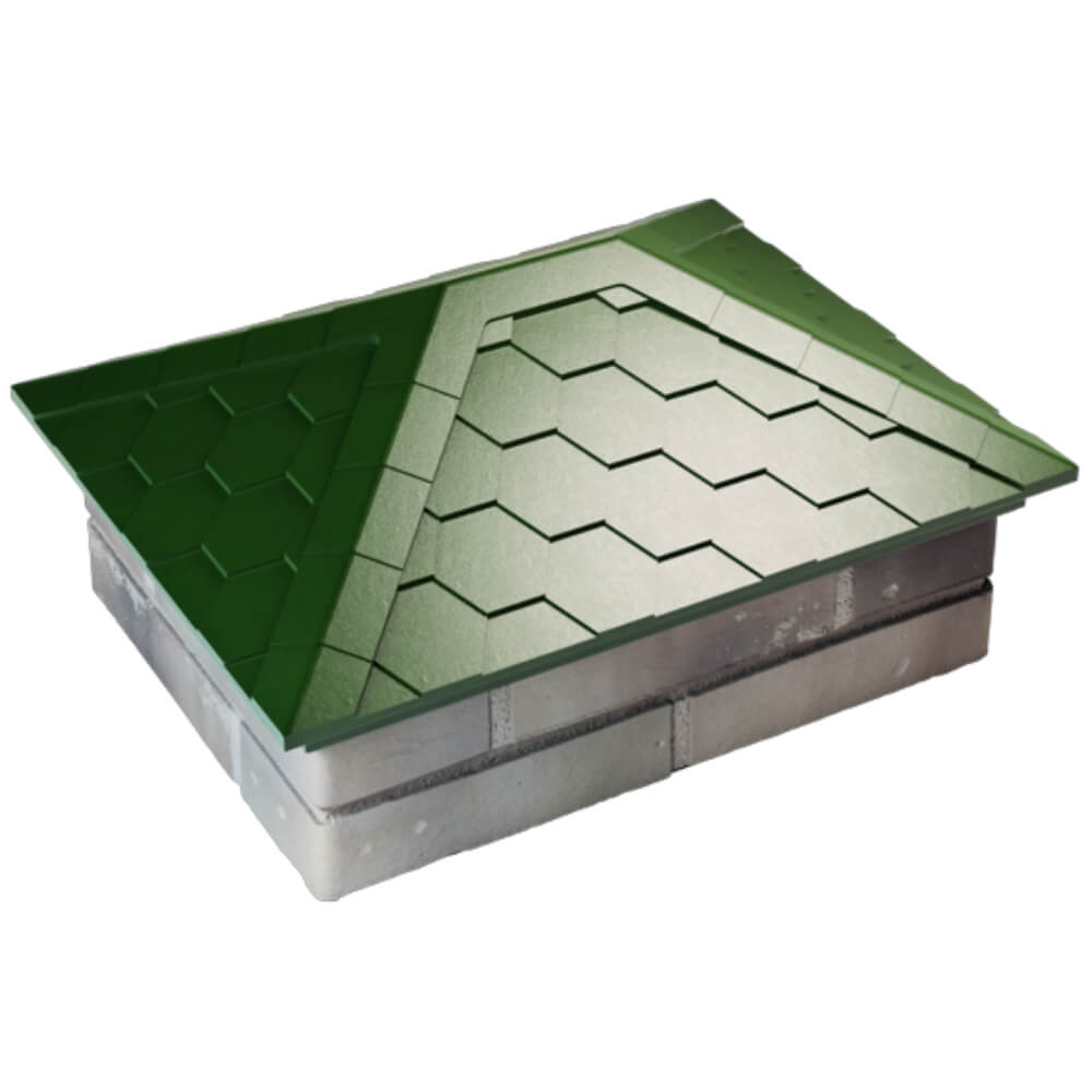 Колпак Zking Эверест Зеленый на столб 2х1.5 кирпича (520х390мм) Красноярск фото