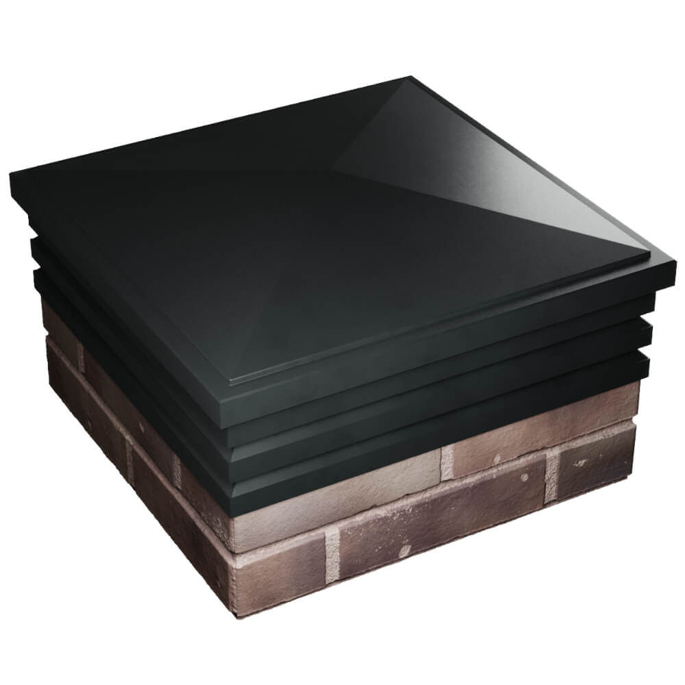 Колпак Zking Бона ХайТек Черный на столб 2х2 кирпича (513х513мм) в Красноярске фото