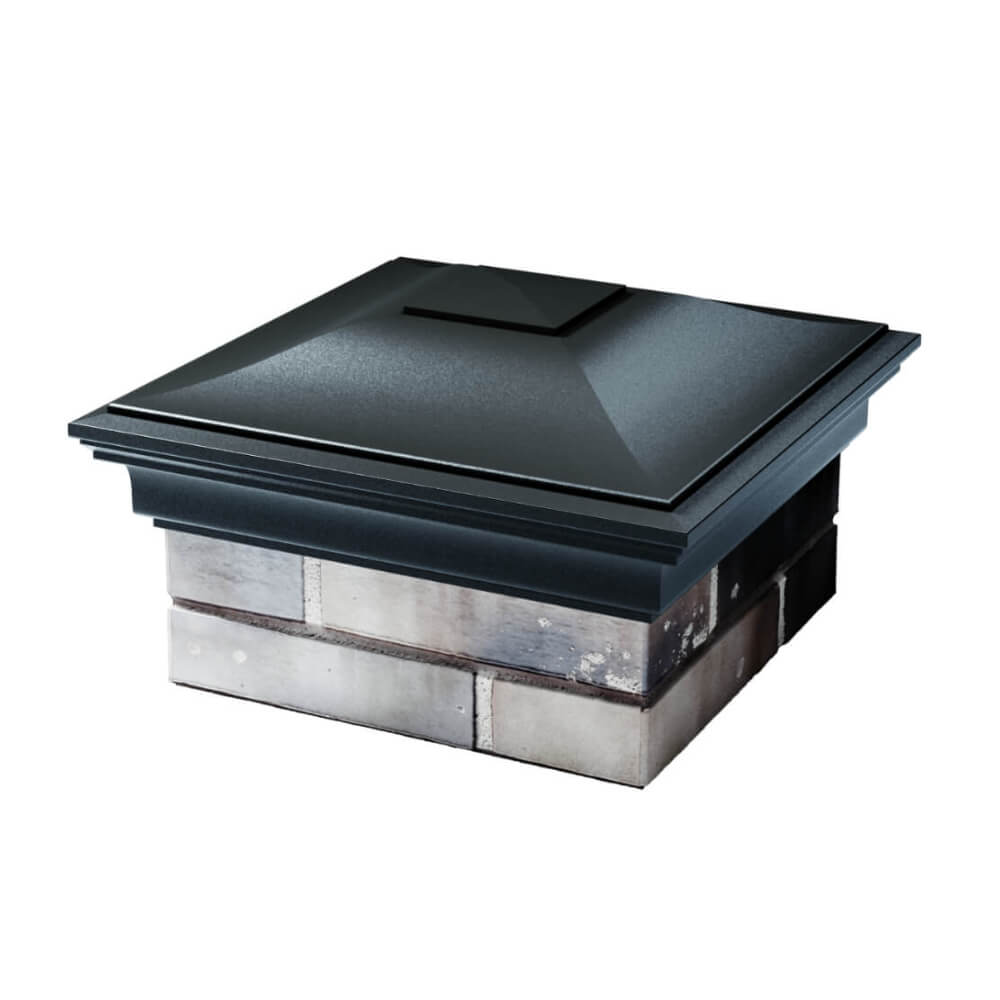 Колпак Zking Монблан Черный на столб 1.5х1.5 еврокирпича 0.7НФ (355х355мм) в Красноярске фото