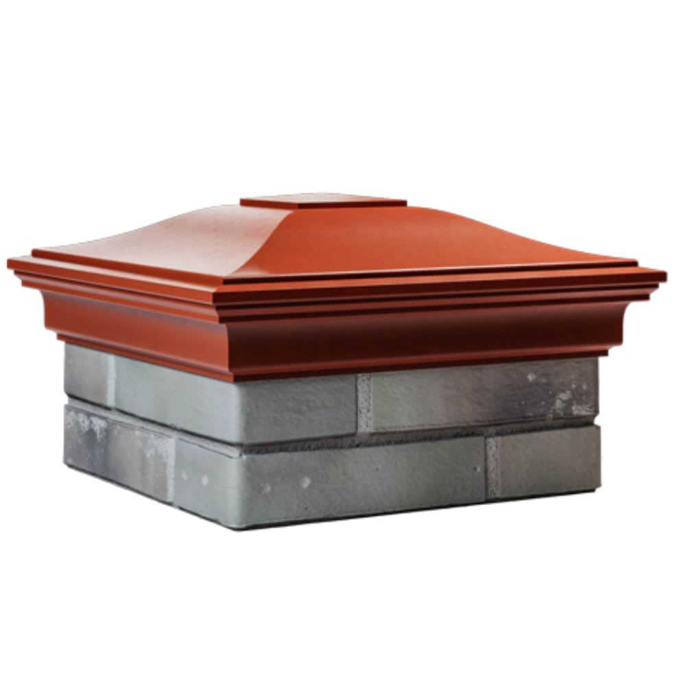 Колпак Zking Монблан Красный на столб 1.5х1.5 кирпича (385х385мм) в Красноярске фото