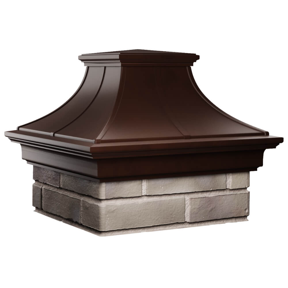 Колпак Zking Монблан Премиум Коричневый на столб 1.5х1.5 кирпича (385х385мм) в Красноярске фото