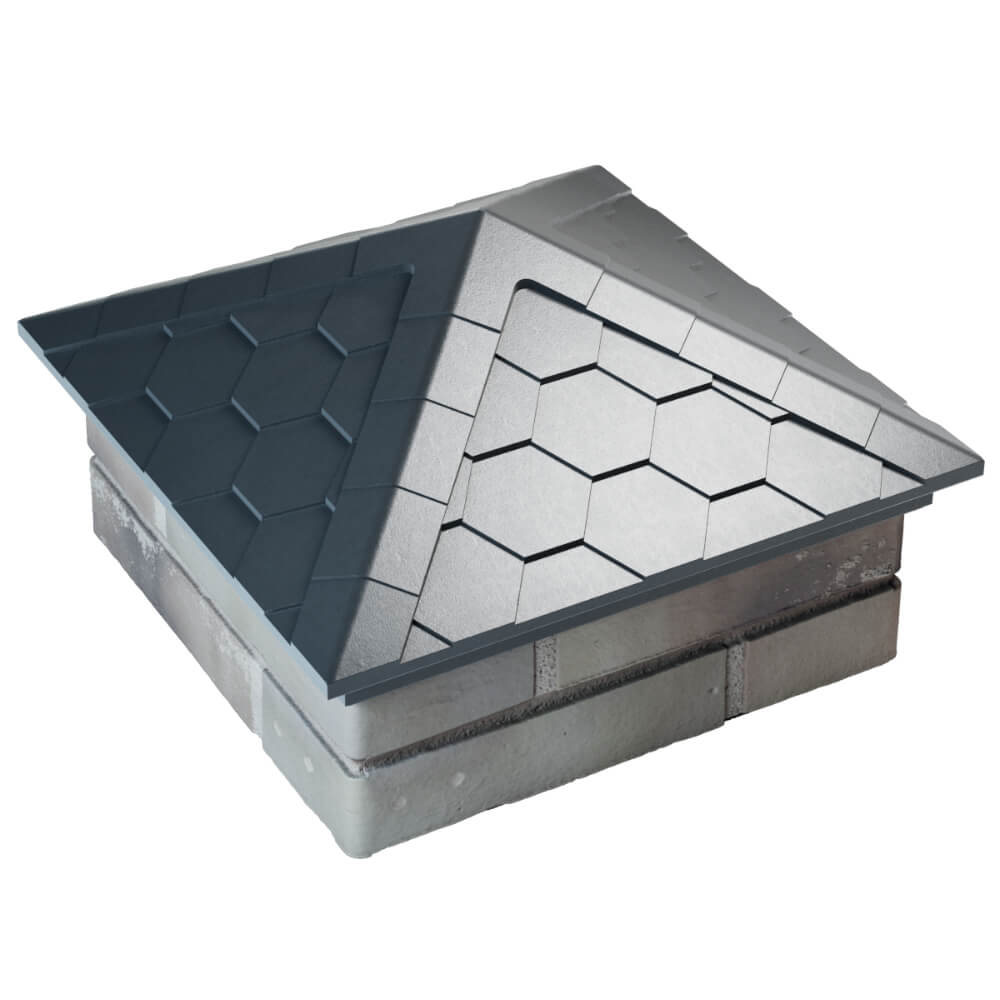 Колпак Zking Эверест Серый на столб 1.5х1.5 кирпича (390х390мм) в Красноярске фото