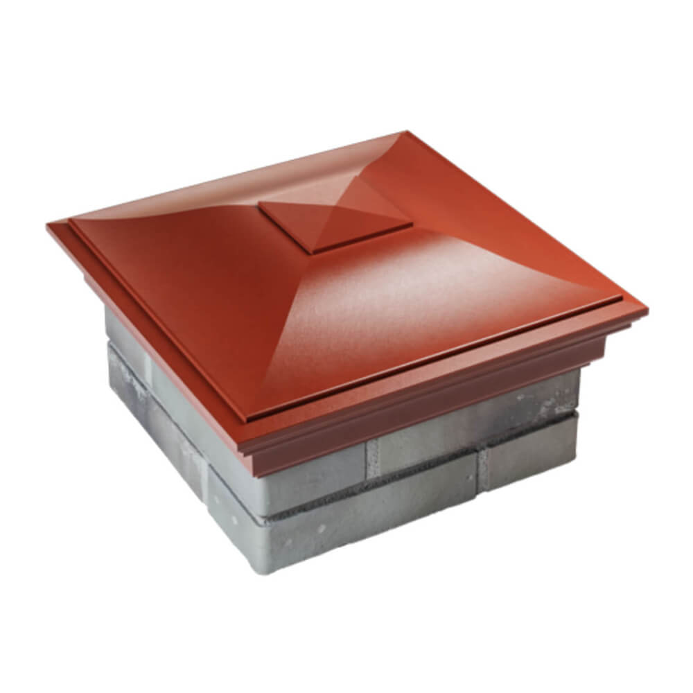 Колпак Zking Монблан Красный на столб 1.5х1.5 еврокирпича 0.7НФ (355х355мм) в Красноярске фото